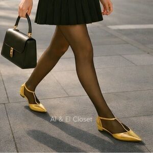 Worthington Kendie Metallic Gold Pointed Toe Women’s Flats Size 6M New with Tag